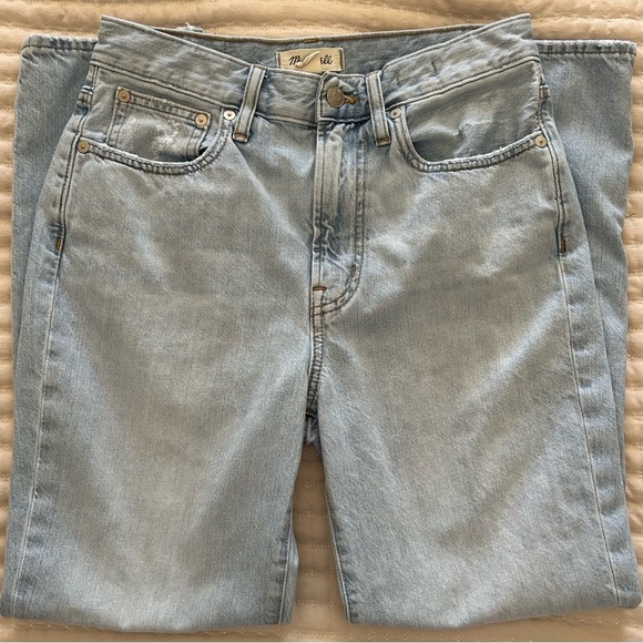 Madewell High Rise Straight Leg Denim The Perfect Vintage Jean in Light Blue, 27 - Picture 6 of 10
